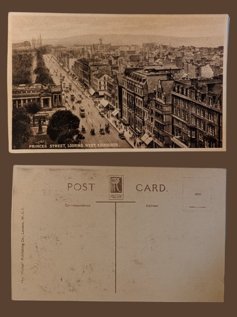 5/$25 Vintage Unused Princes Street Looking West Edinburgh Photo Postcard